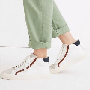 Madewell White and Brown Sneakers